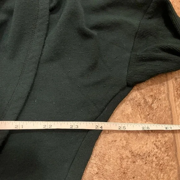 Athleta Purana Wrap Sweatshirt Hooded Pockets Long Sleeve Thumbholes Green Med - Picture 5 of 6